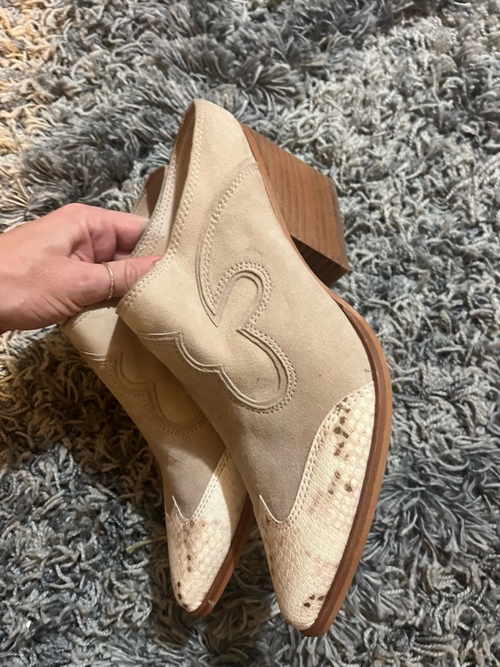 Dolce Vita Shoes - Dolce Vita Cream Suede Western Block Heel Booties